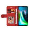 thumbnail image 2 of Case for Motorola Moto G9 Play Leather Wallet Book Flip Folio Stand View Cover - Red, 2 of 5