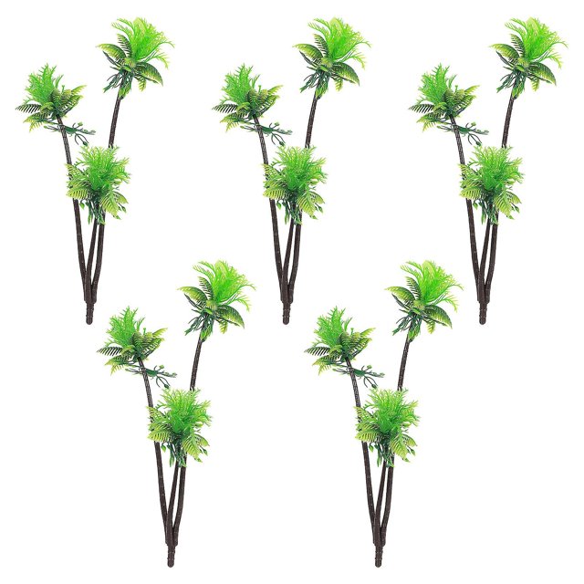 5 uds acuario árbol de coco ornamento pecera decoración plástico árbol de coco decoración kaili Sencillez