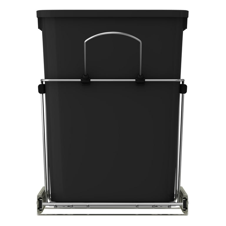 Rev-A-Shelf Double Pull Out Trash Can 35 Qt for Kitchen, RedBlk