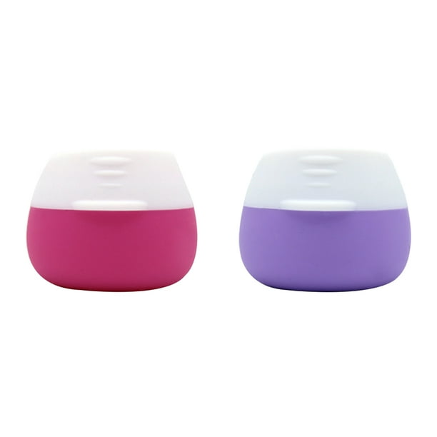 FELTECHELECTR 2 botellas de crema portátiles de silicona de 20 ml, dispensadores de cosméticos, vacías, rellenables, accesorio de viaje (rojo y morado cada una)