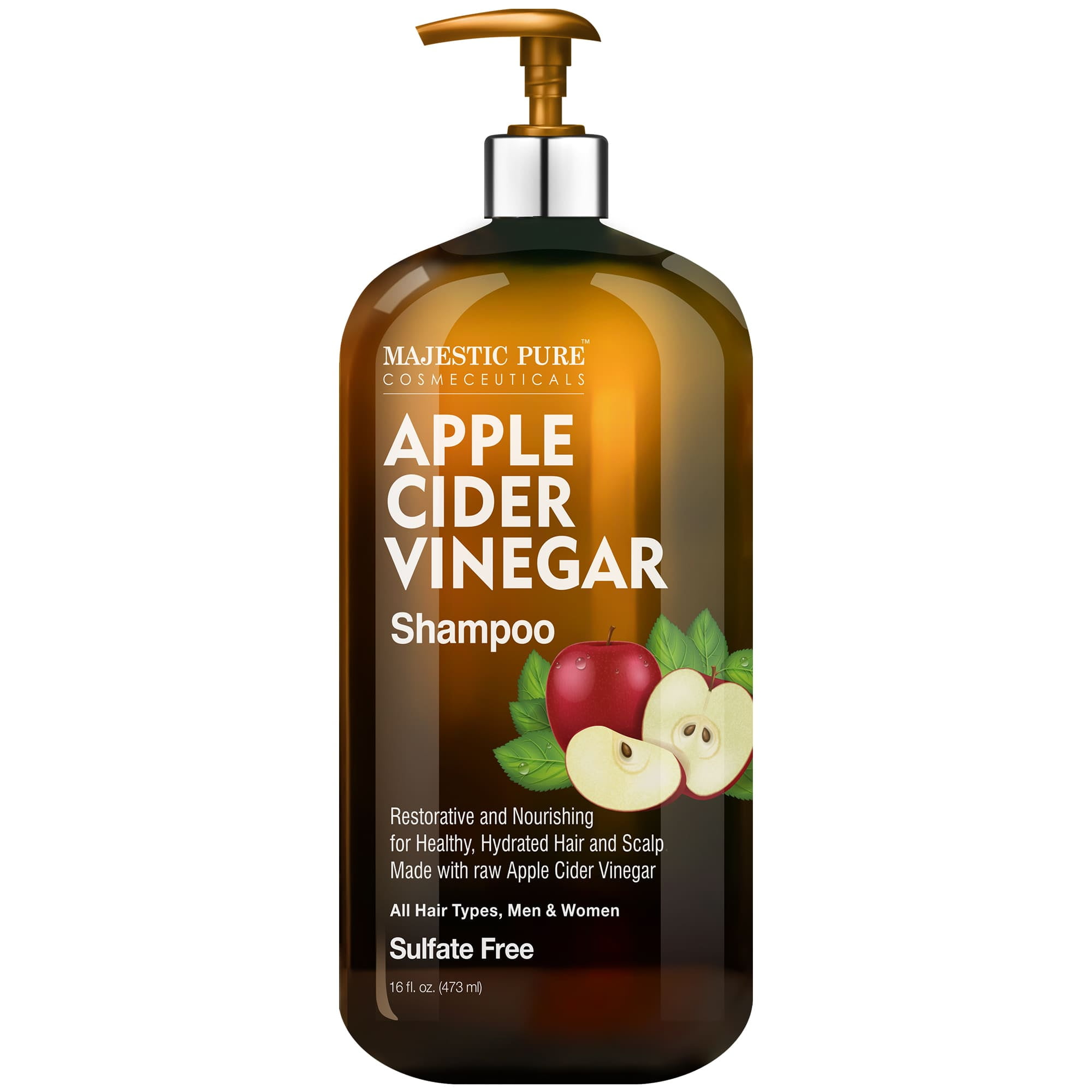 Majestic Pure Apple Cider Vinegar Shampoo Restores Shine & Reduces Itchy Scalp, Dandruff