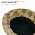 thumbnail image 5 of Women's Winter Plush Fluffy Bucket Hat Warm Faux Fur Lining Cozy Wide Brim Cap Check Beige, 5 of 5