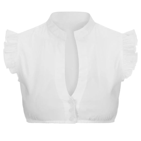RKSTN Women Blouses German Traditional Clothing Beer Clothing Bavaria Oktoberfest Ding Dong Clothing White Shirt Short-Sleeved V-Neck Top/Shirt Boho Tops for Women