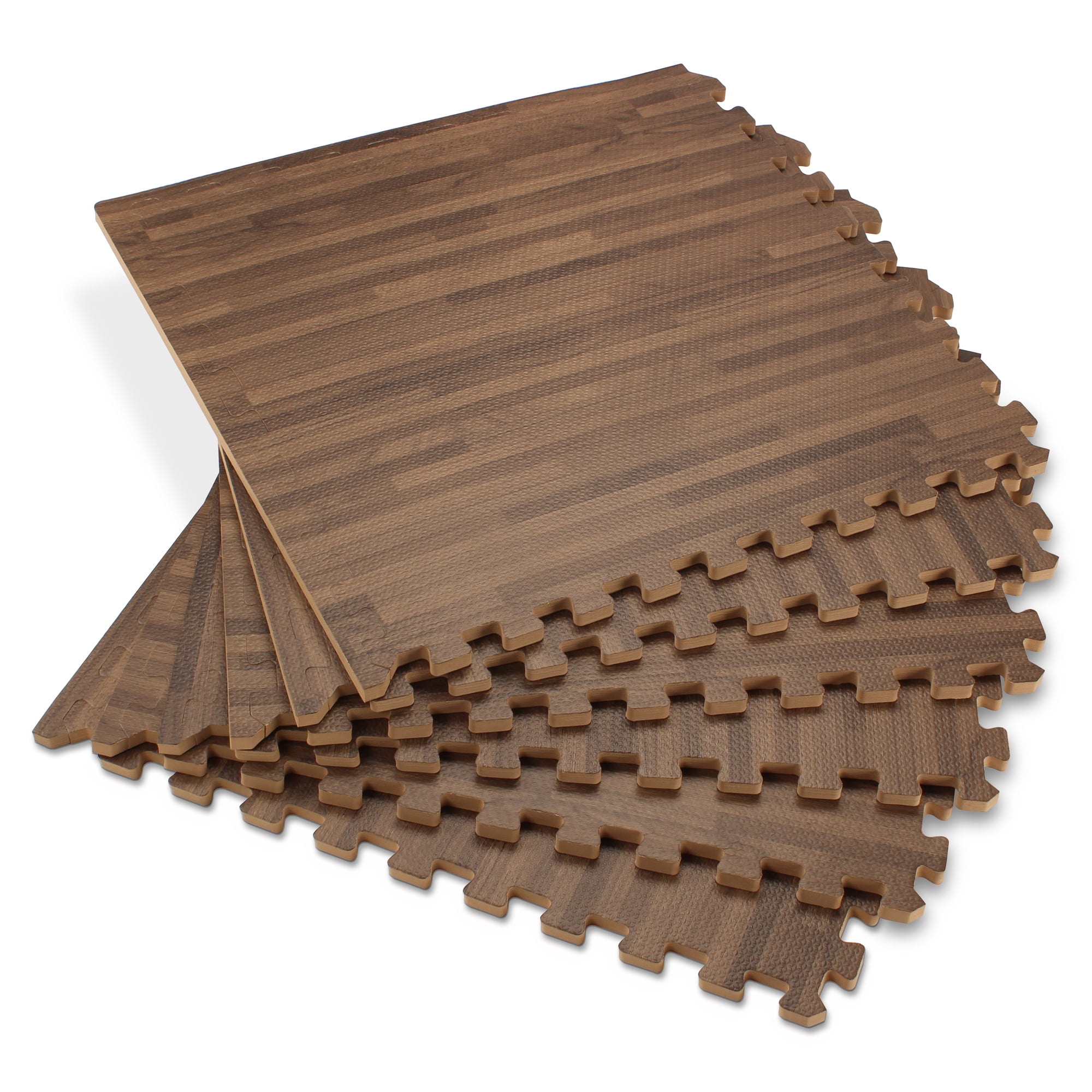 Premium Wood Grain Interlocking Foam Floor Mats Anti-Fatigue Flooring Forest Floor 3//8 Inch Thick Printed Foam Tiles