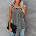 thumbnail image 4 of Birdeem Women Sleeveless Leopard Active Tank Tops Ruffle Loose Tunic Blouse Shirt Vest, 4 of 6