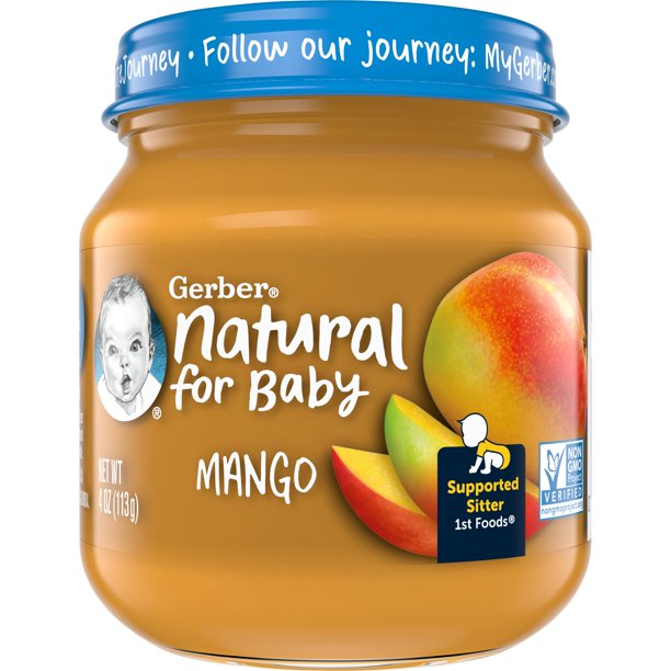 Gerber 1st Foods Natural for Baby Baby Food, Mango, 4 oz Jar