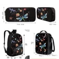 thumbnail image 5 of KUIFORTI Dragonfly Hippie Floral Print Girls Kids Schoolbag Set 3 Pcs, Kids 17 inch Daypack and Lunch Box Combo Set with Pencil Case for School, 5 of 7