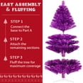 thumbnail image 7 of Fawyn 6' Ft Sparking Gorgeous Folding Artificial Tinsel Christmas Tree Purple Color 450 Tips, 7 of 7