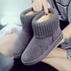 thumbnail image 1 of Botas de nieve de lana para mujer, botas de tubo corto con suela plana, botas de algodón cálidas de lana con tacón antihorizontal, 1 of 6