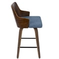 thumbnail image 3 of Lumisource Ariana Bar Stool In Walnut And Blue Finish B26-ARIA WL+BU, 3 of 8