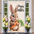 thumbnail image 3 of Bunny Theme Happy Easter Banner Carrot Easter Display Pastel Color Cute Style Easter Backdrop for Easter Party Spring Celebration Photo Shoot, 3 of 9