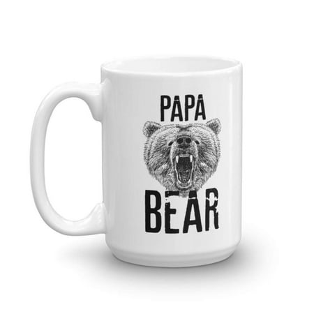 Papa Bear Coffee & Tea Gift Mug, Gifts from a Daughter, Son or Wife To Greet Dad A Happy Fathers Day, Best Ideas & Party Supplies for Men