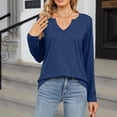 thumbnail image 2 of Amvlyk Long Sleeve Shirts for Women V Neck Soft Pullover tops Casual Comfy Loose Blouses Solid Trendy Base Tees Lightly Fashion Outfits for Everyday Wear Walking Work Vacation, 2 of 6