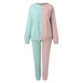 thumbnail image 4 of Women Casual Assorted Colors Sportswear Two Piece Loose Soft Fabric Sportswear Long Sleeve Top And Pants Sweatshirts Set plus Size Pant Suits for Women Business 16w Wedding Dress Women Dressy Pants, 4 of 8