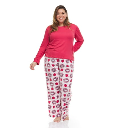 

Bearpaw Breathable Long Sleeve Top with Pants Pajama Set for Women 2-Piece (Ivory Multi)