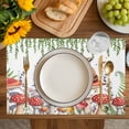 thumbnail image 4 of Pastoral Mushroom Fox Placemats Set of 12, Watercolor Eucalyptus Botanical Placemats for Dining Table, Place Mats for Kitchen Tabletop, Waterproof Wipeable Dining Table Mats Set, 4 of 9