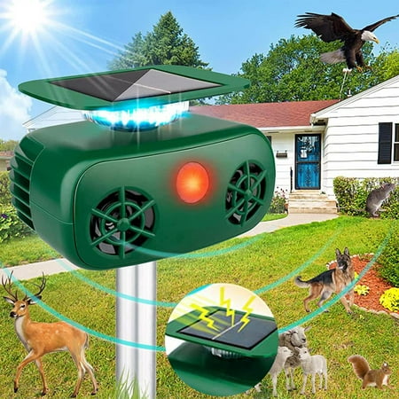 

Dezsed Ultrasonic-Animal Repellent Outdoor Animals Deterrent Devices Outdoor With Motion And Light Sensor And Sound on Clearance Green