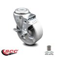 thumbnail image 2 of 4 Inch Semi Steel Wheel Swivel Bolt Hole Caster with Brake Service Caster Brand, 2 of 2