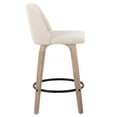 thumbnail image 3 of White-Washed Wood Cream Fabric Counter Stools, Set of 2 with Swivel Seats and Footrest, 3 of 5