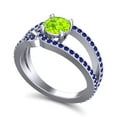 thumbnail image 2 of 2.50 T.C.W Round Cut Peridot & Blue Sapphire Gemstone Stunning Anniversary Ring for Women Solid 18K White Gold Size 9 by Diamond-Capitals, 2 of 8
