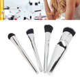 thumbnail image 2 of 4pcs Makeup Brush Set Electroplate Comfortable Touch Soft Bristle Cosmetic Brush Set Makeup Tool Sliver, 2 of 5