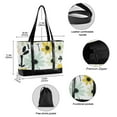 thumbnail image 2 of FORMRS Canvas Laptop Tote Bag for Women with 15.6" Computer Compartments Shoulder Handbag, White Flower, 2 of 7