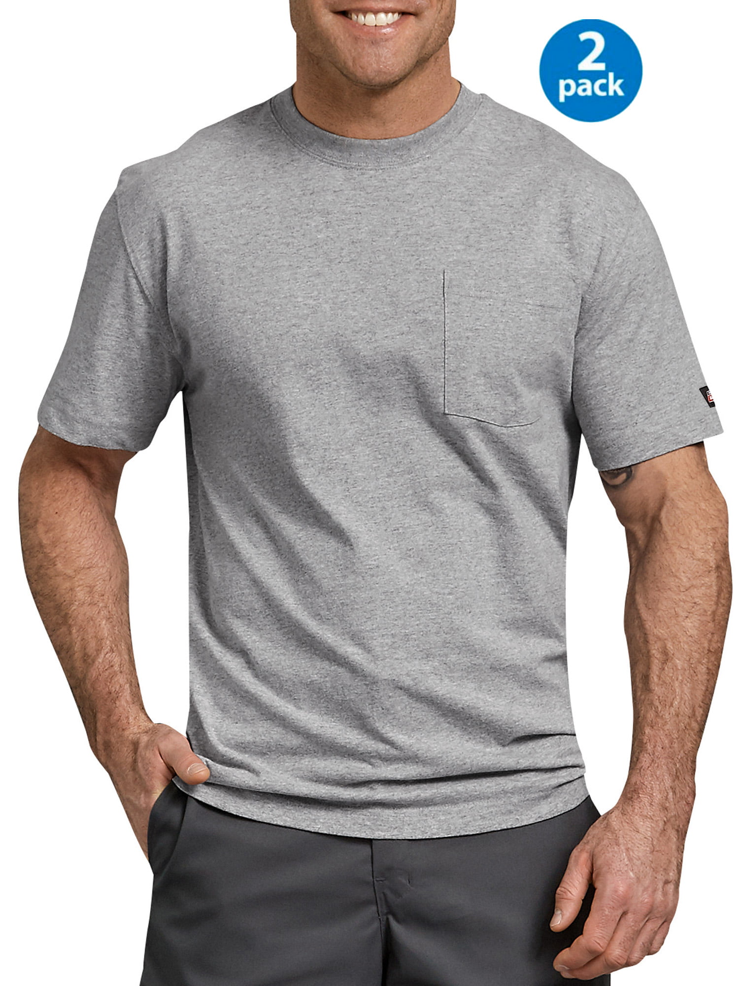 Genuine Dickies - Men's Short Sleeve Heavyweight Pocket T-Shirt, 2-Pack ...