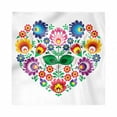 thumbnail image 1 of Polish Folk Art Decorative Napkins Set of 4, Folkloric Slav Motif Graphic Shape as Heart with Colorful Spring Flowers, Silky Satin Fabric for Brunch Dinner Party, 12", Multicolor, by Ambesonne, 1 of 2