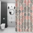 thumbnail image 4 of Pink Boho Bathroom Shower Curtain, Vintage Ocean Shell Abstract Style Ethnic Waterproof Washable Soft Bath Curtain for Bathtub Decor with 12 Hooks&Grommet, 48x72 Inch, 4 of 9