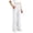 White, variant on HAOTAGS Flared Yoga Pants for Big Girls (6-15), Split-Hem Leggings with Pockets Full-Length Elastic-Waist Stretch Trousers Light Blue 10-11 Years