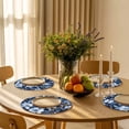 thumbnail image 5 of Navy Blue Spring Floral Round Placemats for Dinning Tables,Heat-proof Braided Table Mats 13 Inch,Summer Flowers Watercolor Botanical Washable Place Mat for Kitchen Restaurant Party Table Decor, 5 of 9