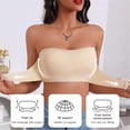 thumbnail image 4 of Women's Nonslip Strapless Bra With Enhances Support Front Closure Push Up Bandeau Wirefree Underwear Tube Top Bralette color XL, 4 of 4