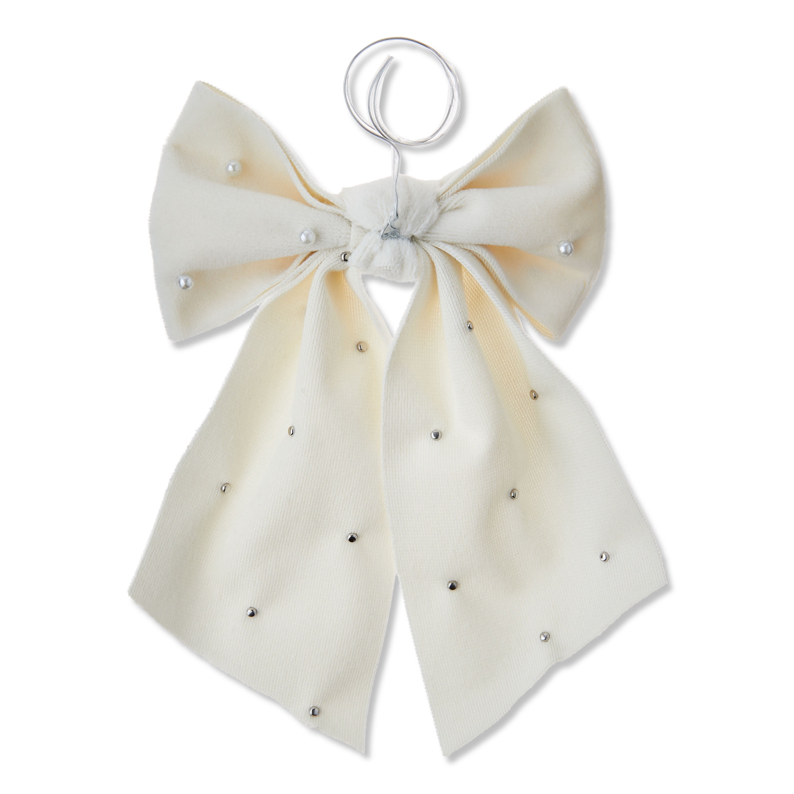 Ivory Pearl Beaded Decorative Bow, 6", 2 Count, by My Texas House