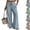 39# Blue, variant on Womens Striped Linen Wide Leg Pants Drawstring Waist Loose Palazzo Pants with Side Pockets Summer Beach Boho Trousers Khaki M
