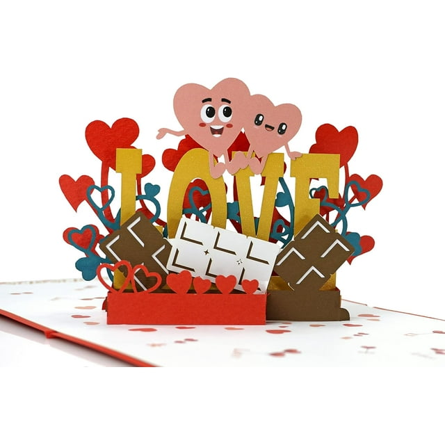 CUTPOPUP Valentine Cards Pop Up, Love Text, Romantic Love Cards for Valentines Day, Wedding Anniversary Card, 3D Birthday Happy Valentines Greeting Cards