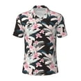 thumbnail image 2 of Daiia Orchids Flowers Pattern Men’s Polo Shirts,Solid Deck Shirt,Classic Fit, Breathable Cotton Polo for Casual and Sport Wear-4X-Large, 2 of 7