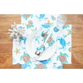 thumbnail image 2 of Caraway Coral Cloth Napkin Blue Seaturtle Crab & Starfish Print Set of 6, 2 of 5