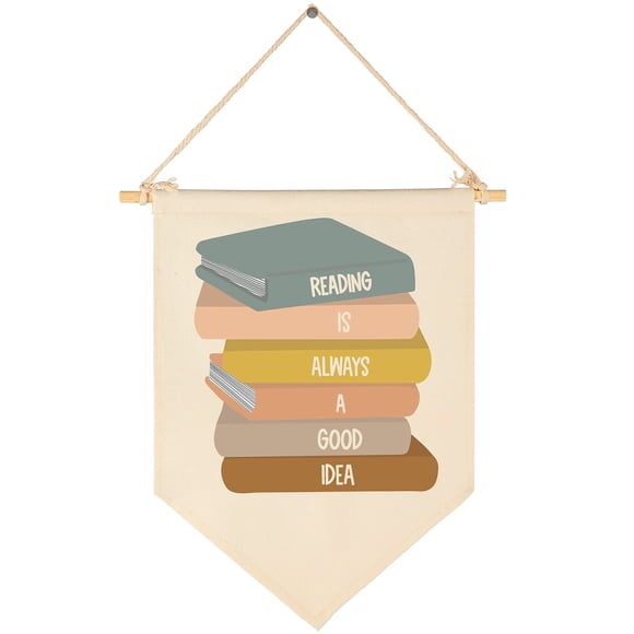 Banner FYSIA, banderín de lona, 39 x 28 cm, color beige, decoración de aula