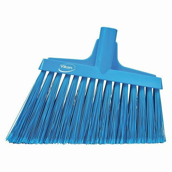 Vikan 9 in Sweep Face Angle Broom, Soft, Synthetic, Blue 29163