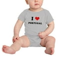 thumbnail image 2 of I Heart Portugal Love Portugal Funny Baby Rompers Baby Clothes (Gray, 0-3 Months), 2 of 5