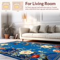 thumbnail image 2 of Ultra Soft Area Rug, Charming Butterfly and Blossom Theme, Non Slip, Stain Resistant, Washable Area Rugs for Living Room, Bedroom(Blue, 6X9), 2 of 8
