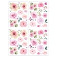 thumbnail image 1 of 1 juego de pegatinas de pared con flores rosas, acuarela, para dormitorio de niña, sala de estar, boda, fiesta, papel tapiz autoadhesivo floral, 1 of 8