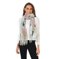 thumbnail image 2 of FORMRS Womens Scarf Winter Soft Long Big Warm Shawls Wrap Tassel Scarves, Colorful Flowers Blossoms, 2 of 9