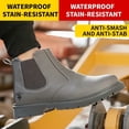 thumbnail image 3 of RIBONGZ Steel Toe Work Boots for Men Slip-on Chelsea Boot, Men's Industrial & Construction Shoes, Waterproof, Lightweight, Comfortable, Non-slip Safety Shoes, 3 of 5