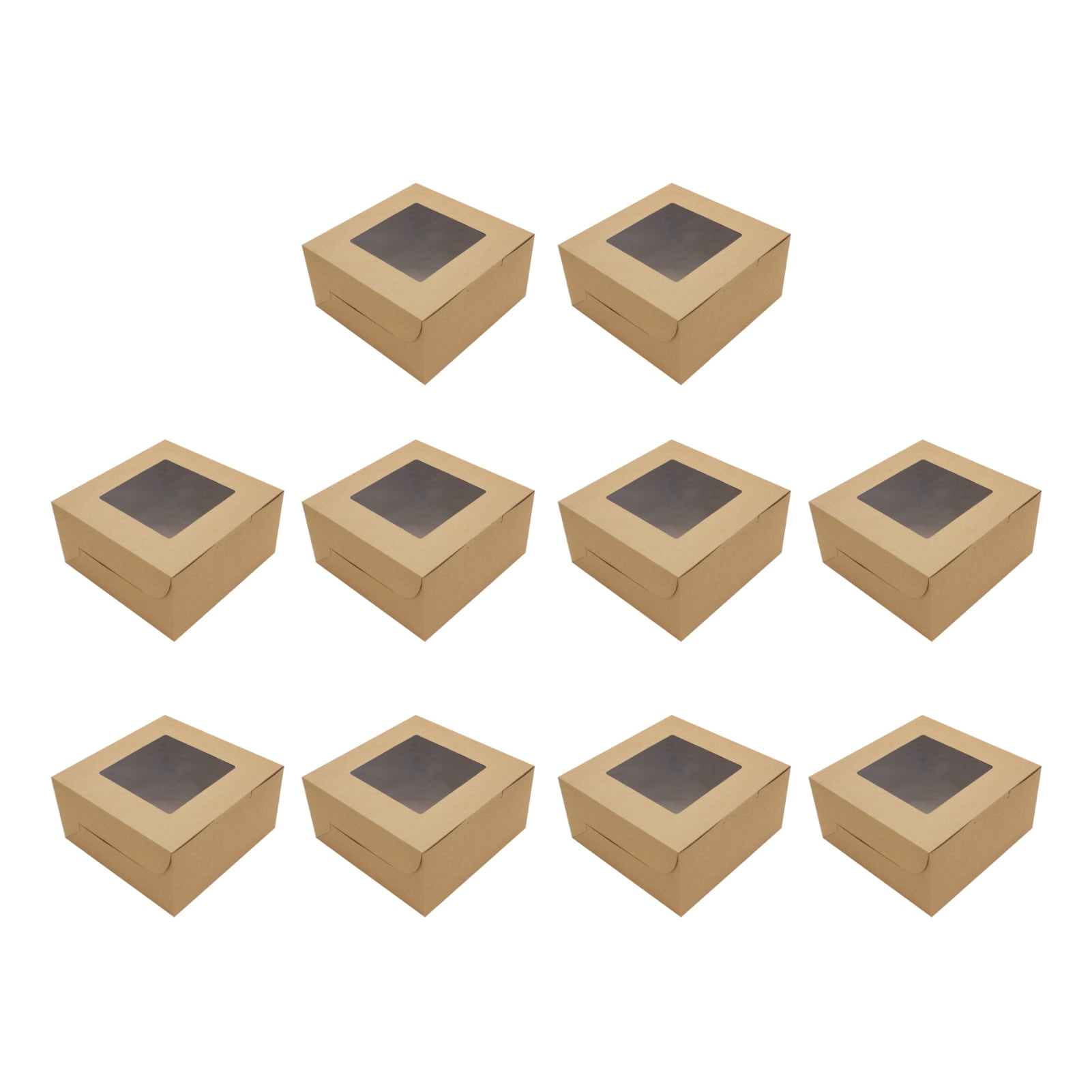 40-Pack White Bakery Boxes With Window - 4x4x2.5 Inch Mini Cake & Pastry Boxes For Treats, Wedding, Parties