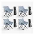 thumbnail image 1 of Sillas de Camping Plegables de Lona para Campamento y Playa Sillas para Exterior con Estructura de Acero y Funda Transportadora Set 4 Sillas Azul Grisaceo, 1 of 6