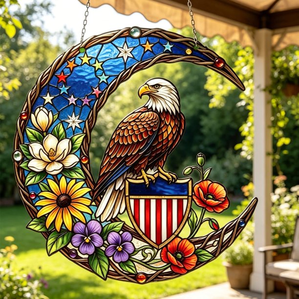Colgante acrílico con forma patriótica para la decoración del Día de la Independencia: adorno colgante versátil para puerta o ventana, decoración funcional para el hogar.