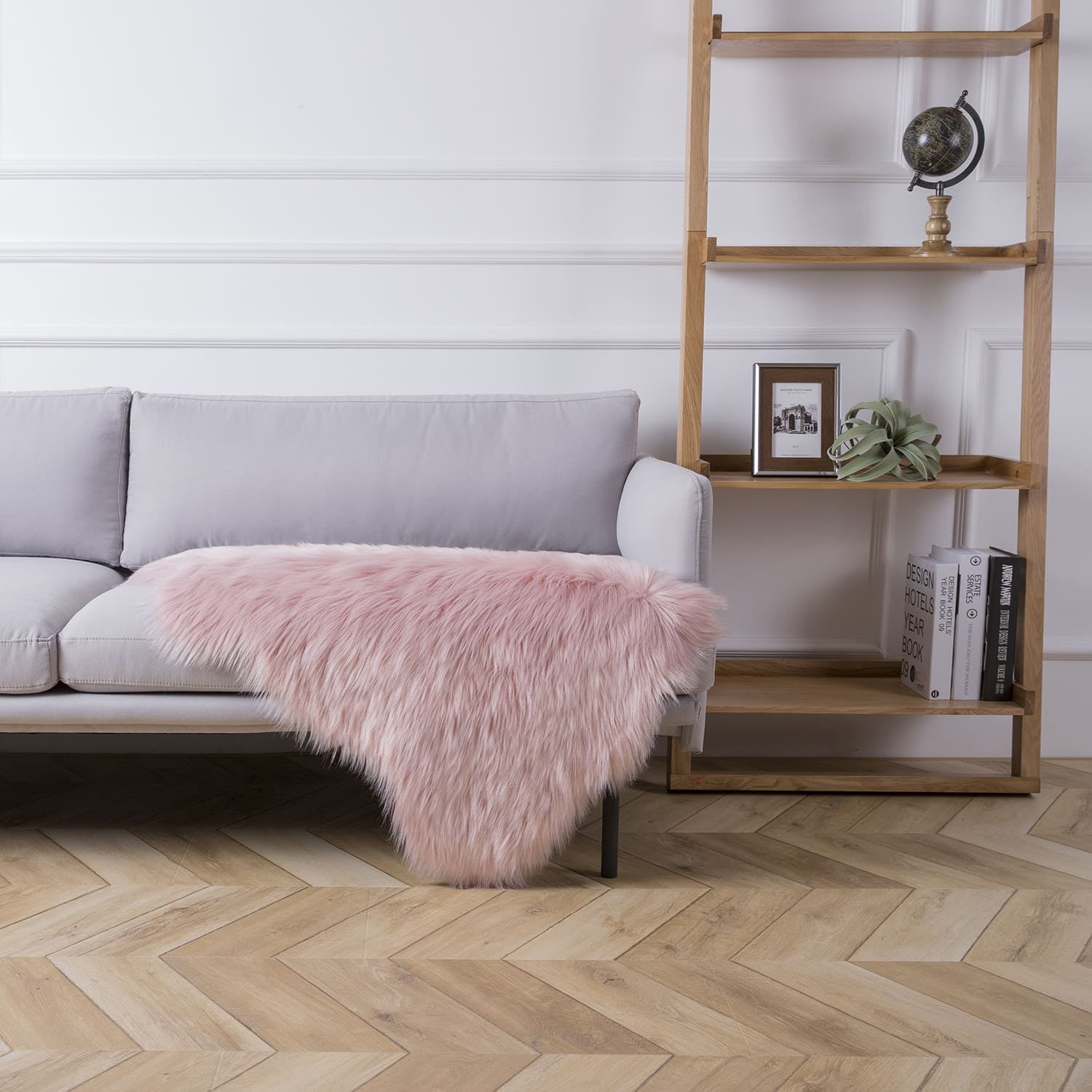 Phantoscope Deluxe Soft Faux Sheepskin Fur Series Decorative Indoor Area Rug 2 x 3 Feet, Pink, 1 Pack