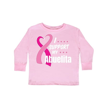 

Inktastic Breast Cancer Awareness I Support My Abuelita Pink Ribbon Gift Toddler Boy or Toddler Girl Long Sleeve T-Shirt
