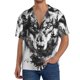 thumbnail image 1 of Balery Majestic Wolf Landscape Camisa Casual de Manga Corta con Botones para Hombre, Texturizada, Estilo Cubano, para Playa, Verano-Medium, 1 of 5